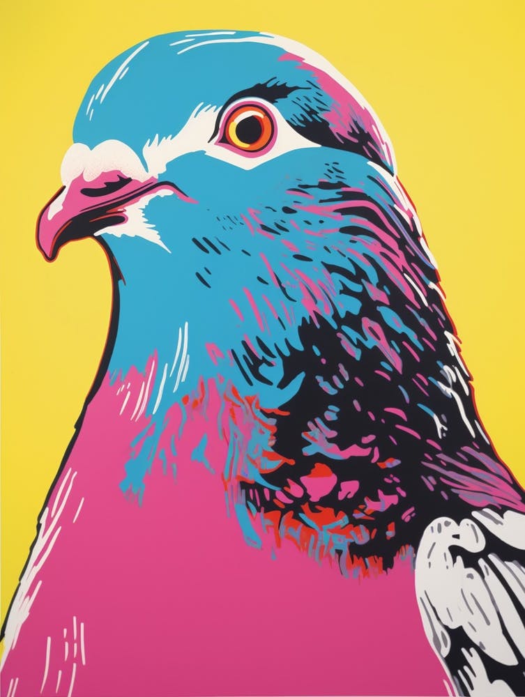 Andy Warhol Style Bird Pigeon 4
