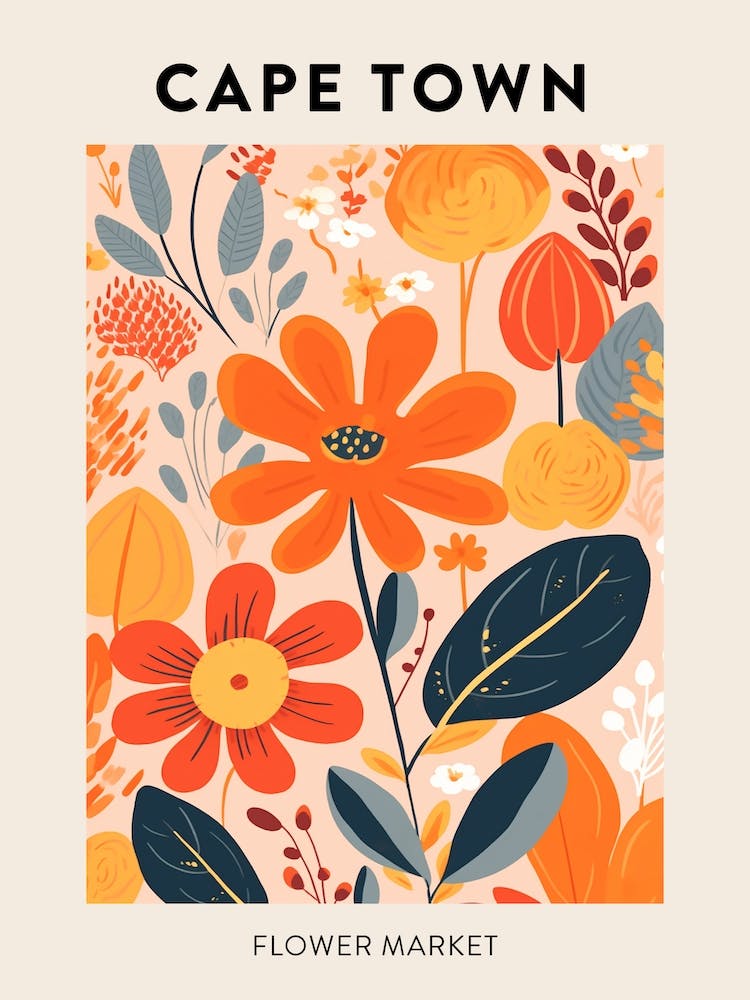 Flower Market Poster Cape Town South Africa