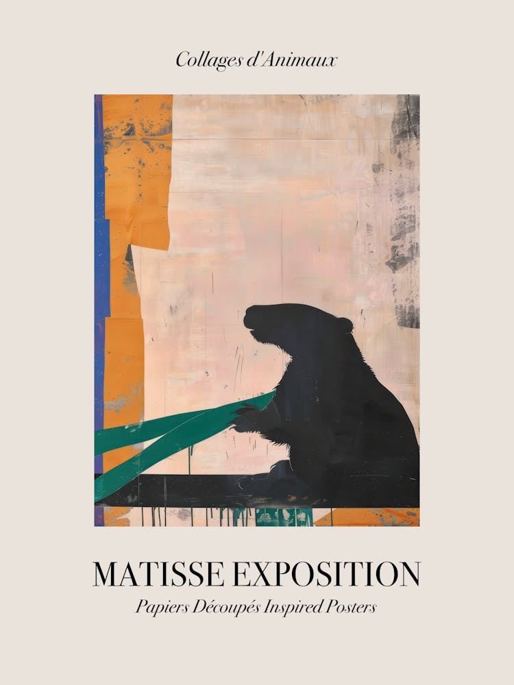 Beaver 4 Matisse Inspired Exposition Animals Poster