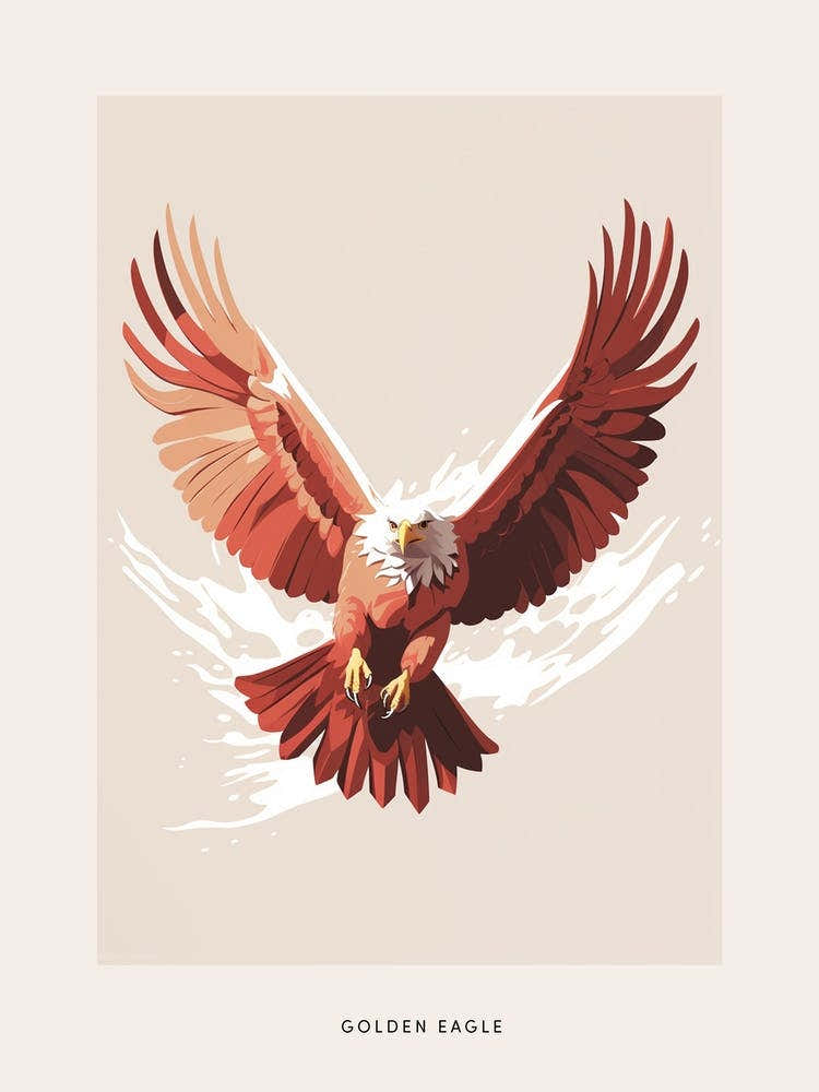 Minimalist Golden Eagle Bird Poster
