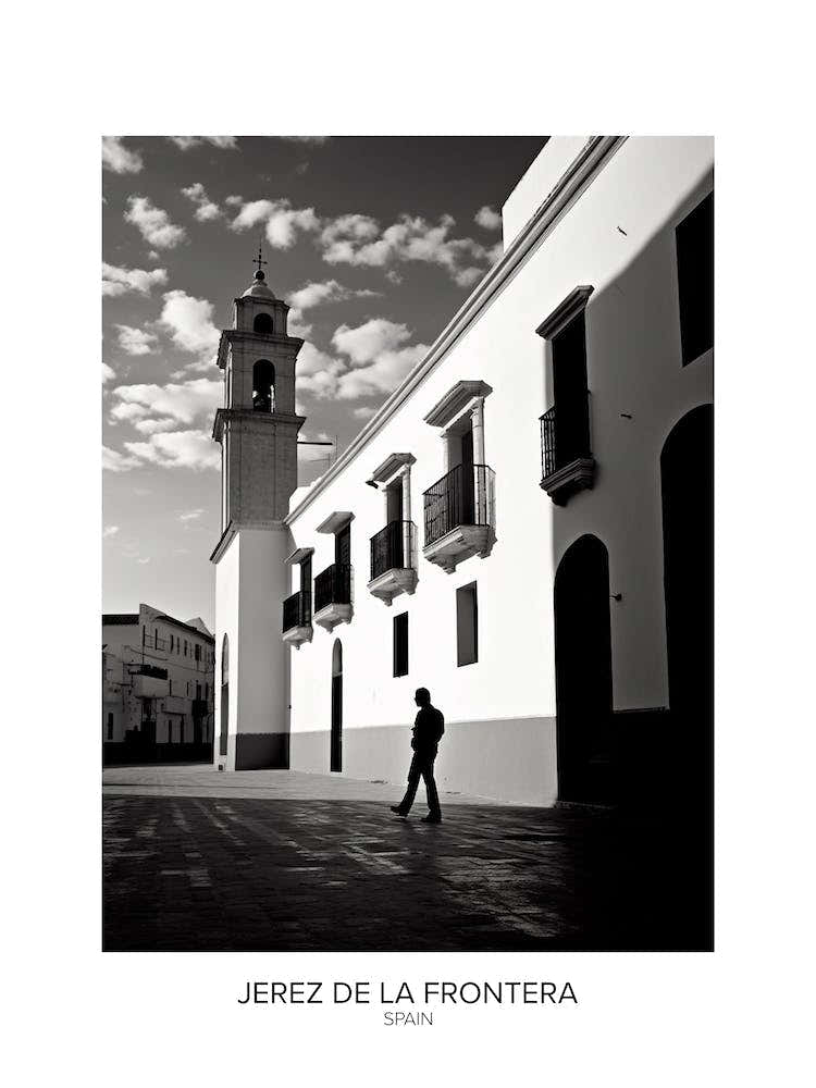 Poster Of Jerez De La Frontera, Spain, Black And White Analogue Photography 2
