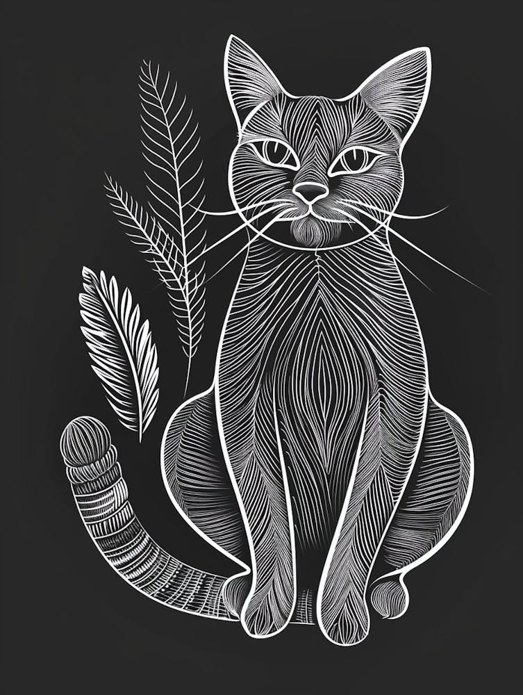 Burmese Cat Minimalist Illustration 2