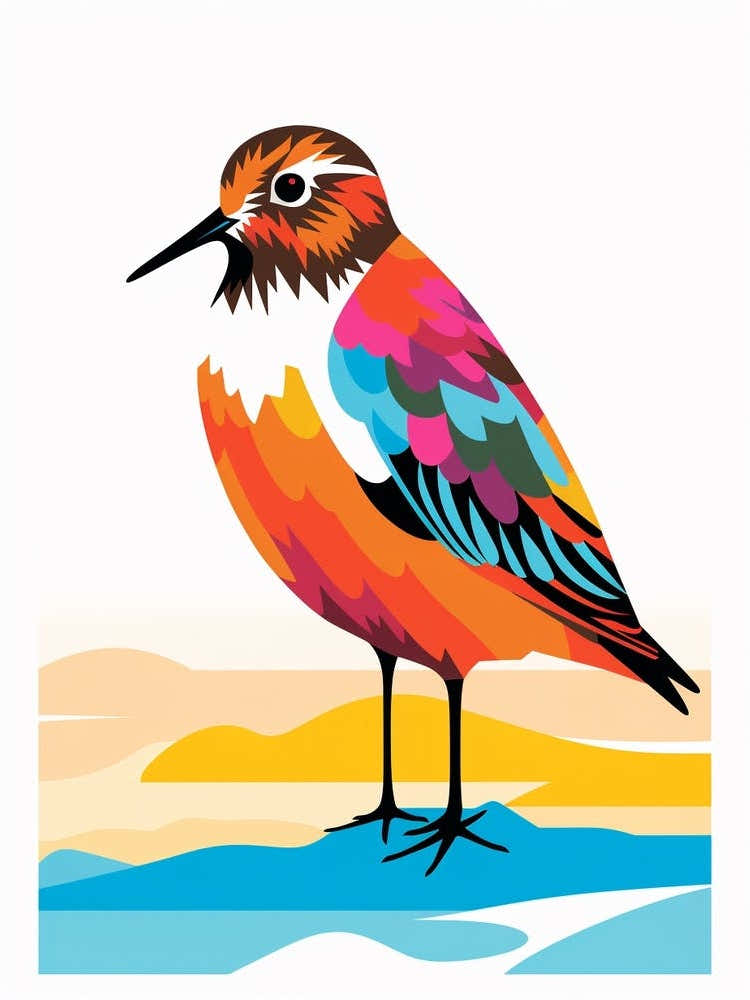 Colourful Geometric Bird Dunlin 3