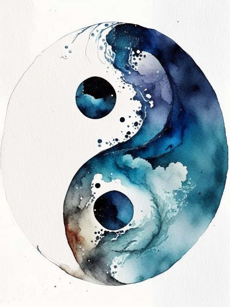 Repeat 3 Yin And Yang Watercolour