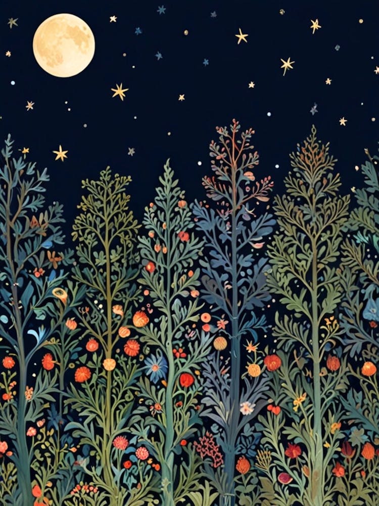 WILLIAM MORRIS Night In The Forest 1