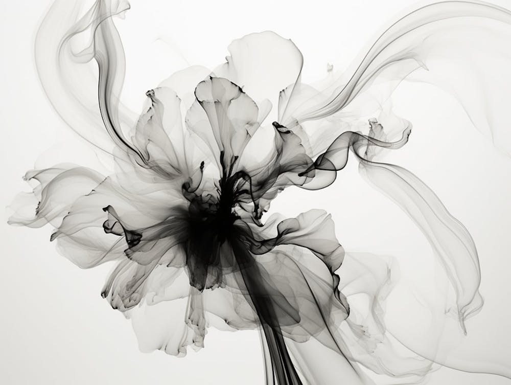 Ephemeral Beauty Abstract Black And White 3