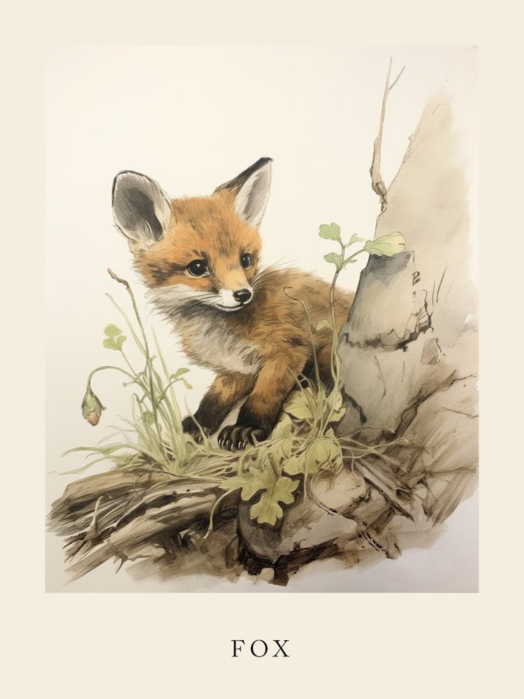 Beatrix Potter Inspired  Animal Watercolour Fox 4