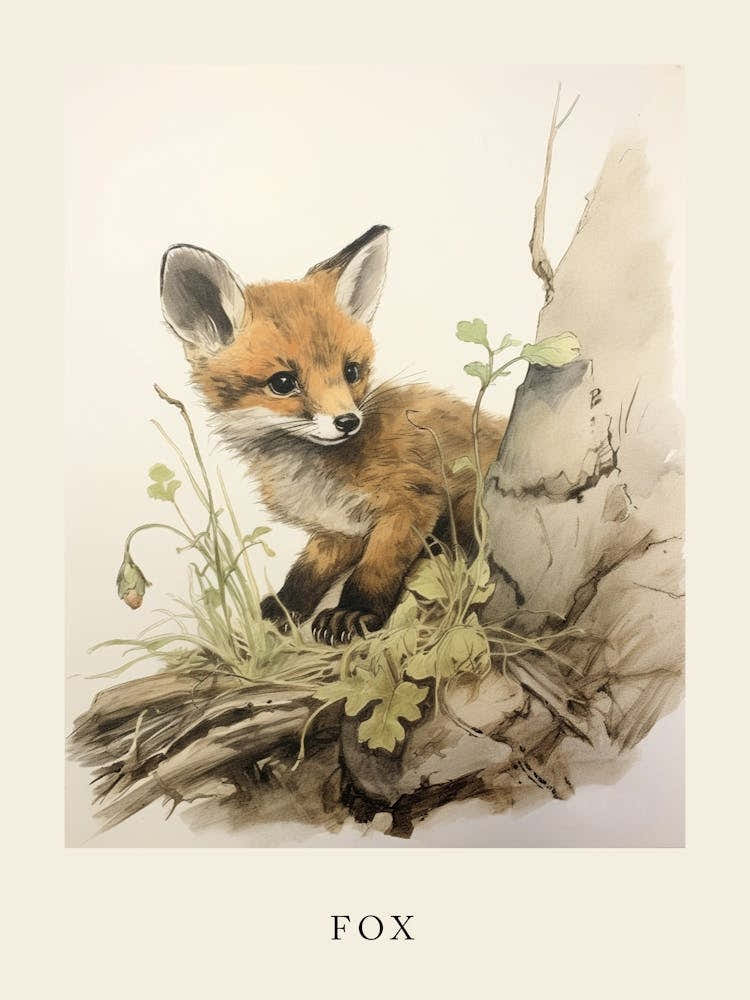 Beatrix Potter Inspired  Animal Watercolour Fox 4