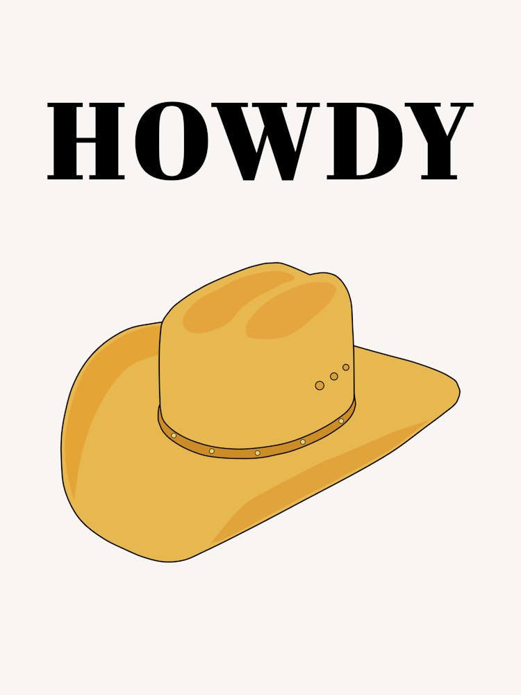 Howdy - Cowboy Hat Yellow