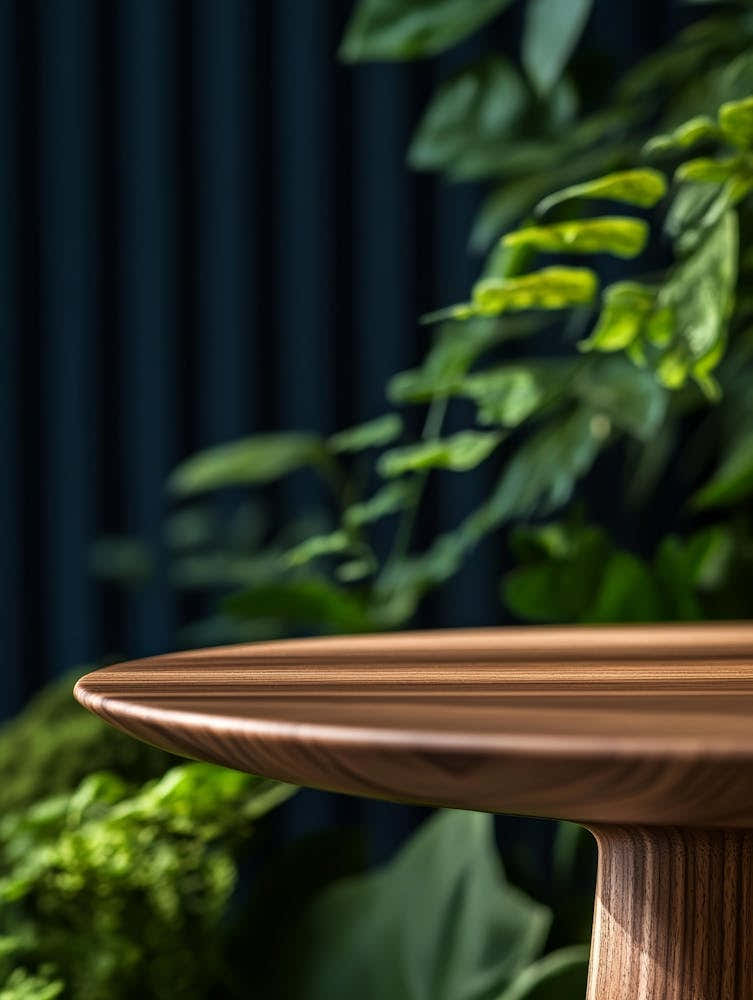 Wooden Table With Plants