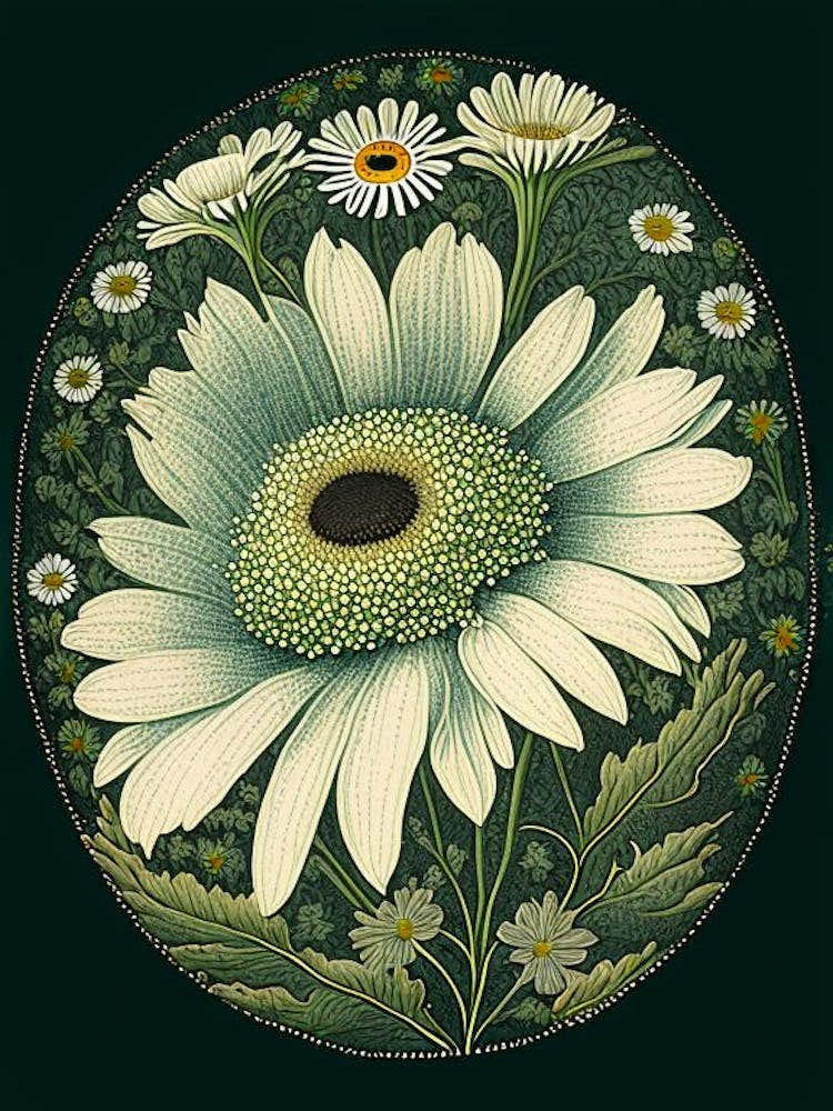 Daisy 3 Floral Botanical Vintage Poster Flower