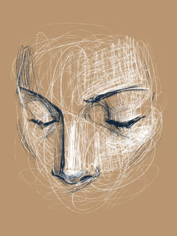 Drawing Of A Woman'S Face