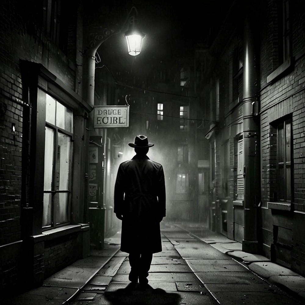 Man Walking Down A Dark Alley