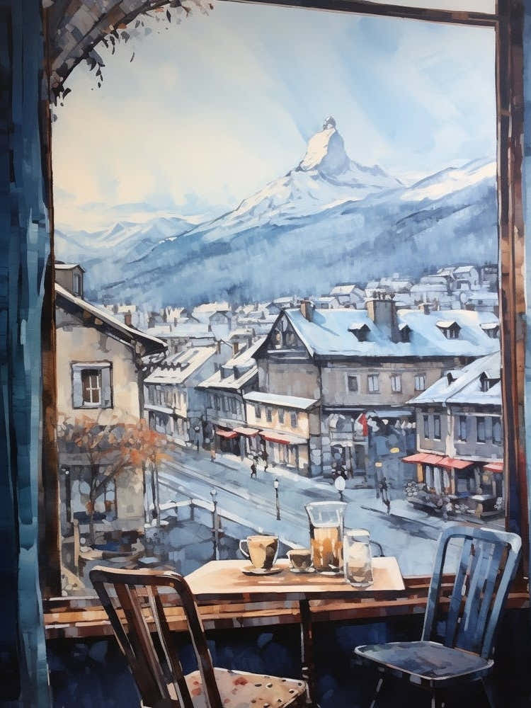 Winter Cityscape Chamonix France 3