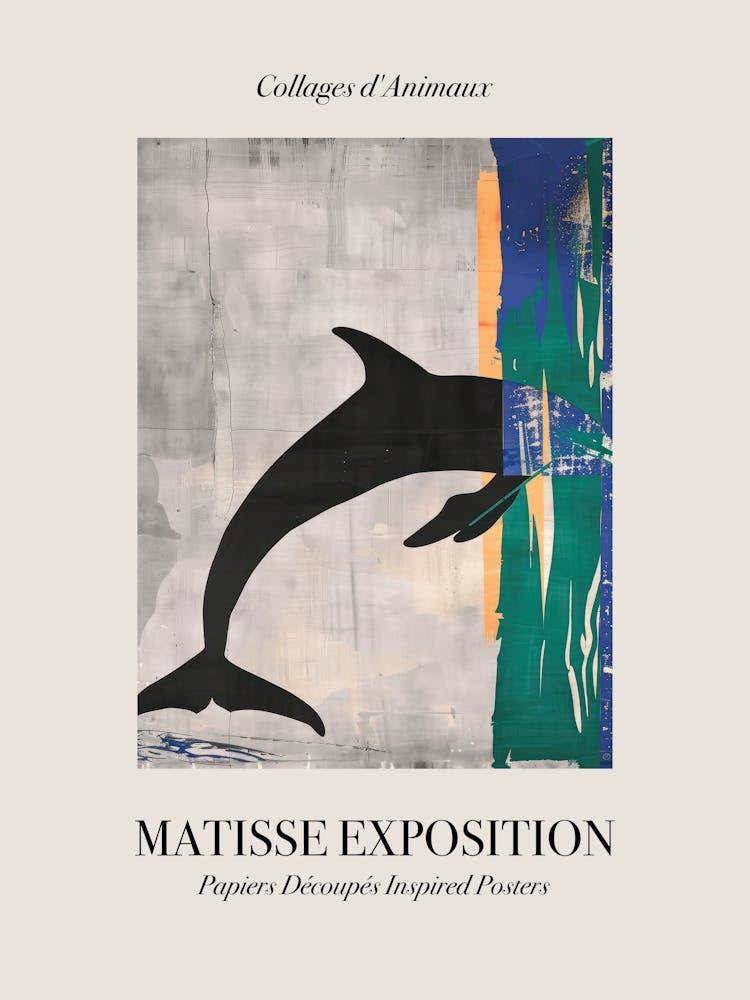 Dolphin 1 Matisse Inspired Exposition Animals Poster