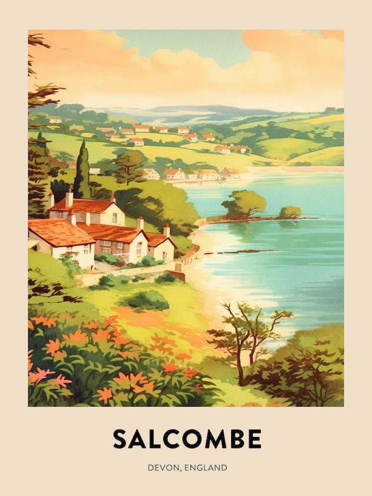 Devon Vintage Travel Poster Salcombe 3