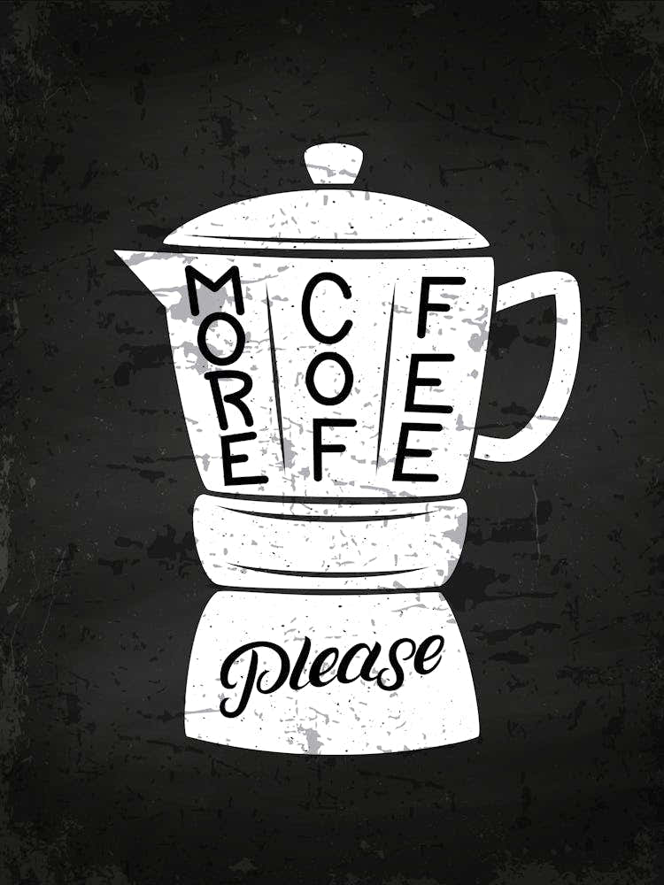 More Coffee Please — coffee print, kitchen art, kitchen wall decor