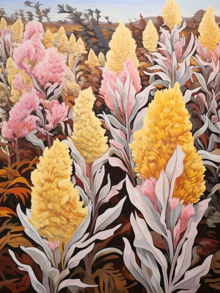 Celosia 4 Flower Painting