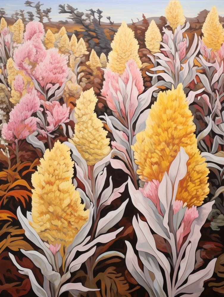Celosia 4 Flower Painting