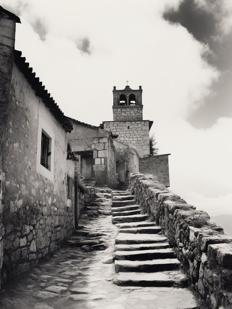 Korcula, Croatia, Black And White Old Photo 1