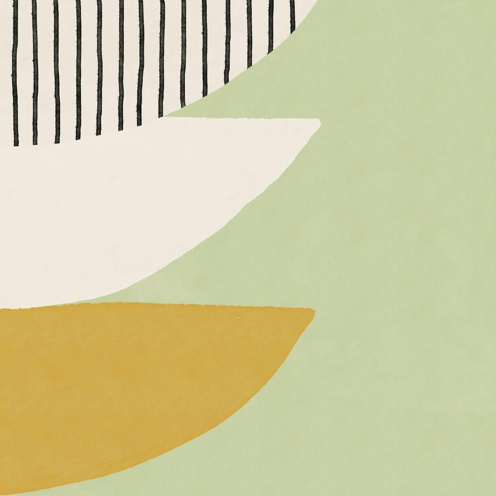 Modern Abstract Half Moons Square