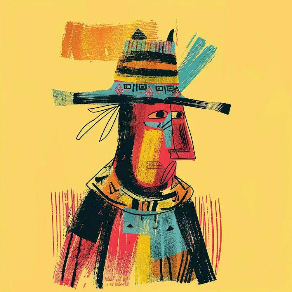 Peruvian Inca Man In A Hat
