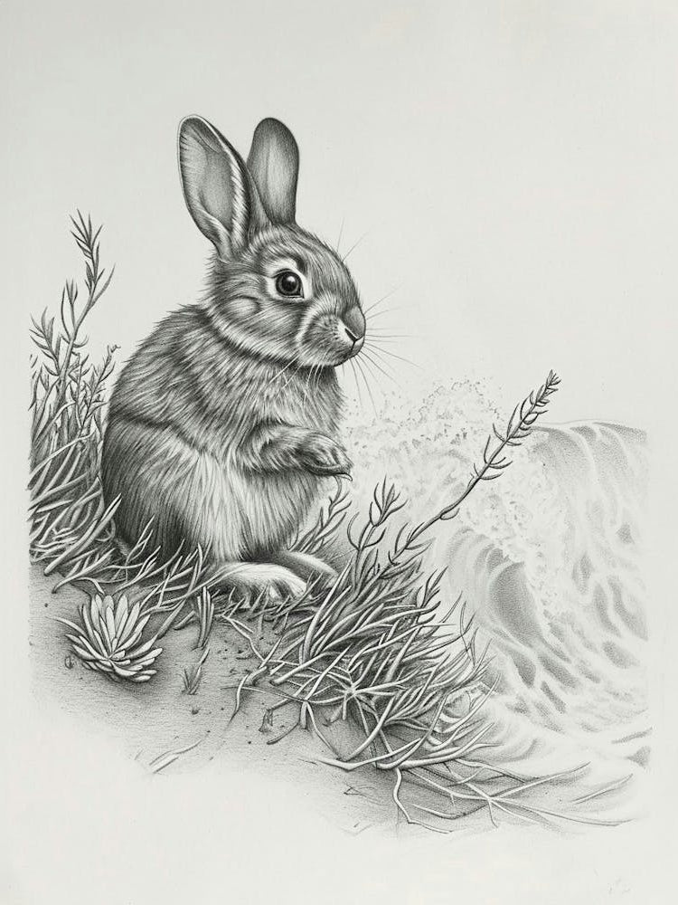 Mini Rex Rabbit Drawing 4