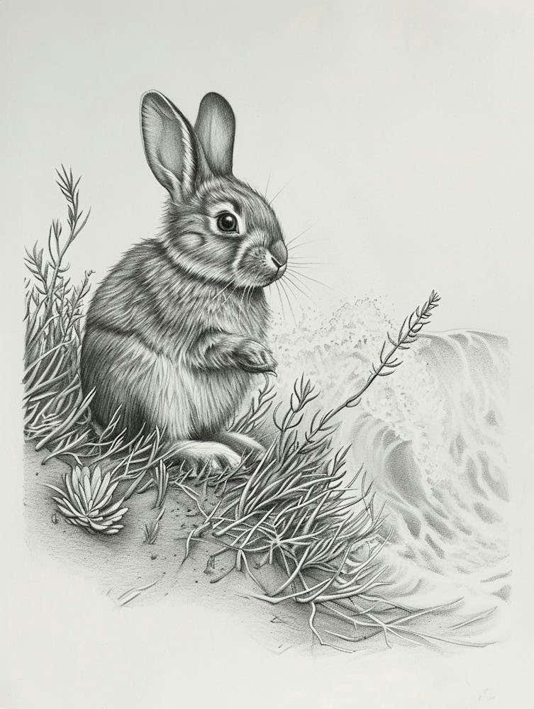 Mini Rex Rabbit Drawing 4