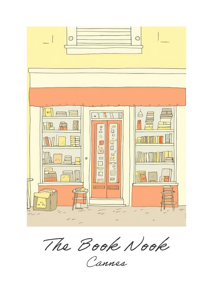 Cannes The Book Nook Pastel Colours 1 Poster