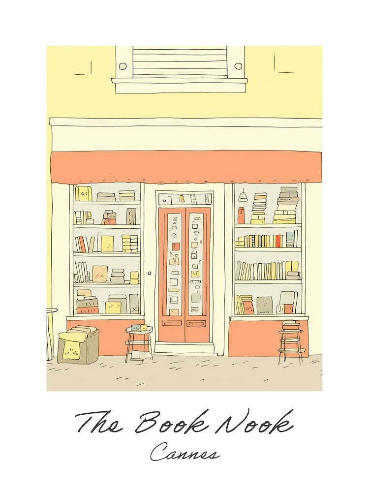 Cannes The Book Nook Pastel Colours 1 Poster