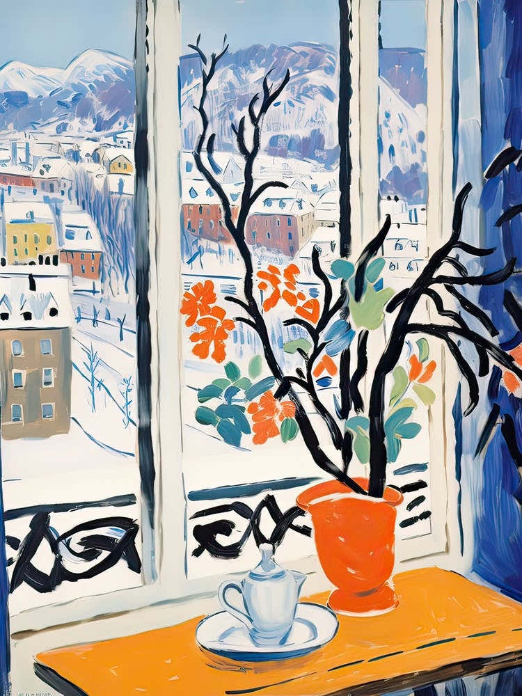 The Windowsill Of Zurich   Switzerland Snow Inspired By Matisse 4