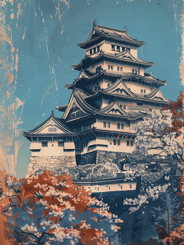 Himeji Castle Mid Century Modern