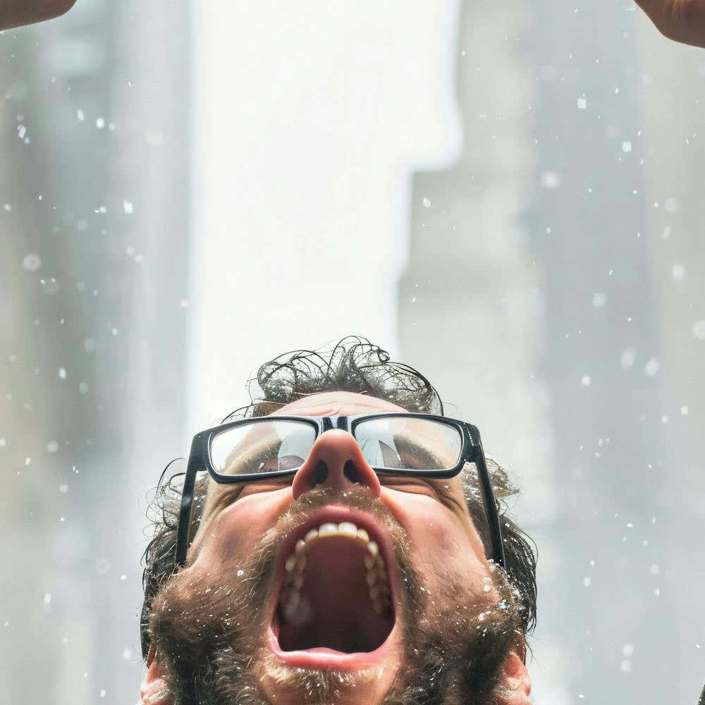 Man Yelling In The Rain