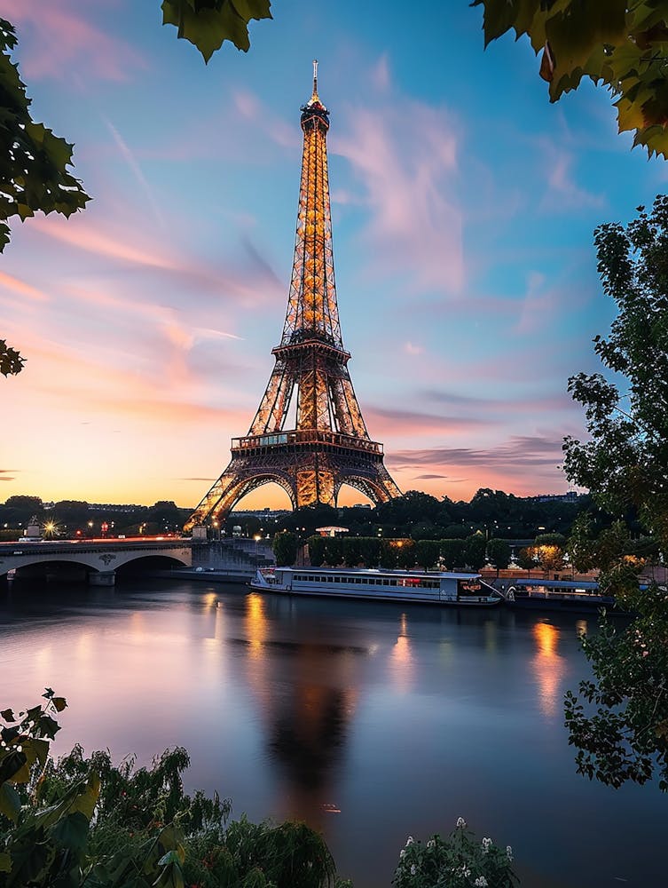 Eiffel Tower At Sunset