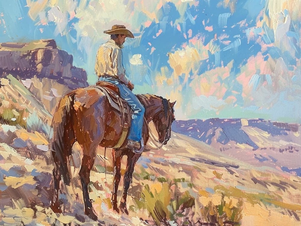 Cowboy In Chihuahuan Desert Texas 1