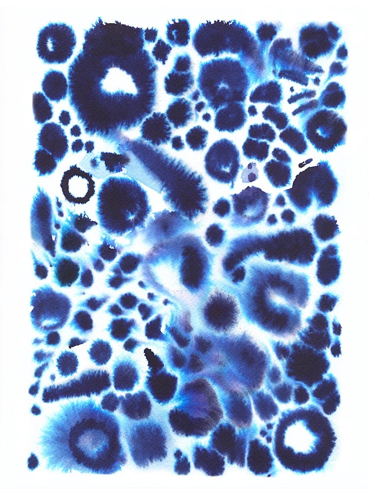 Textural Scandi Abstract Indigo Blue