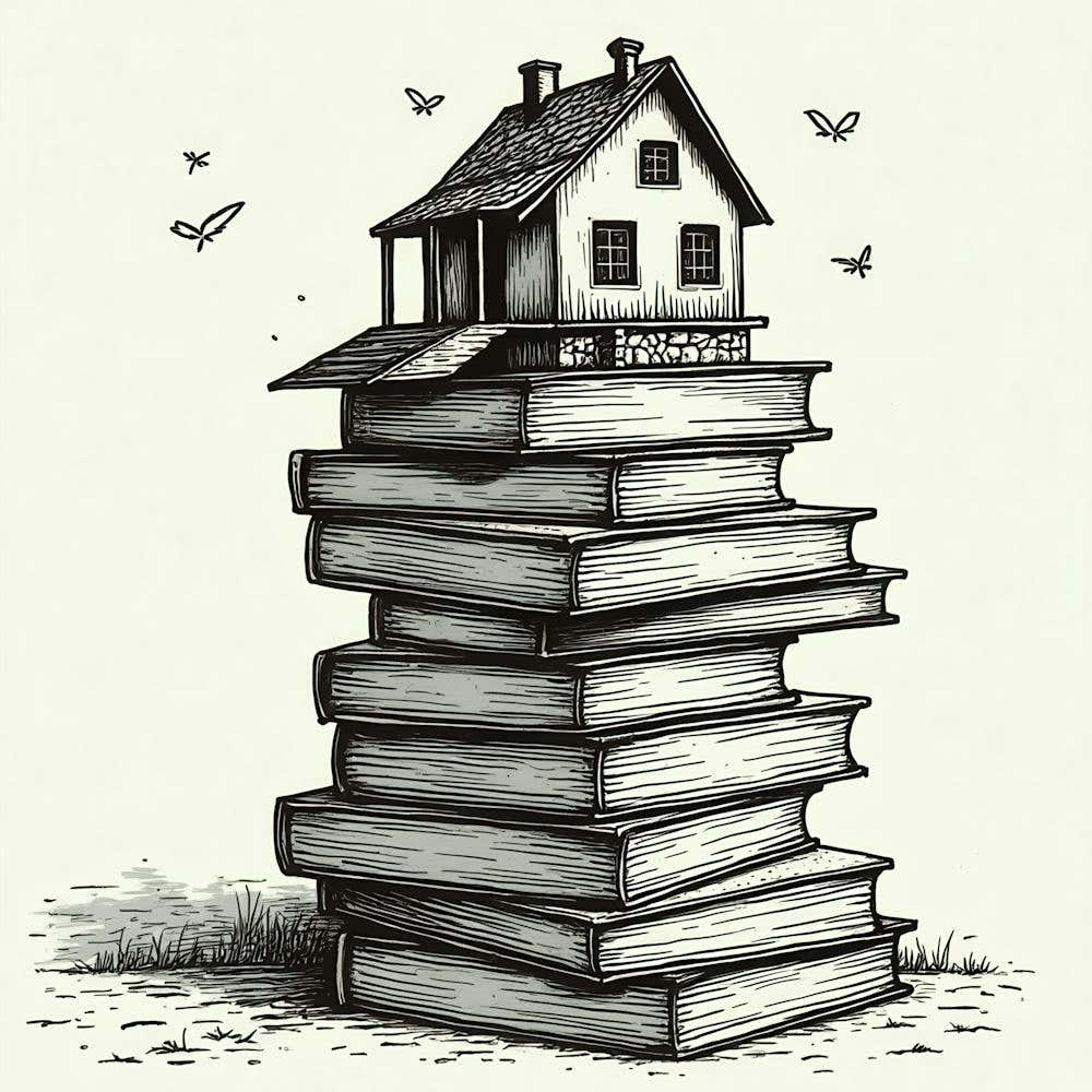 House On A Stack Of Books 1