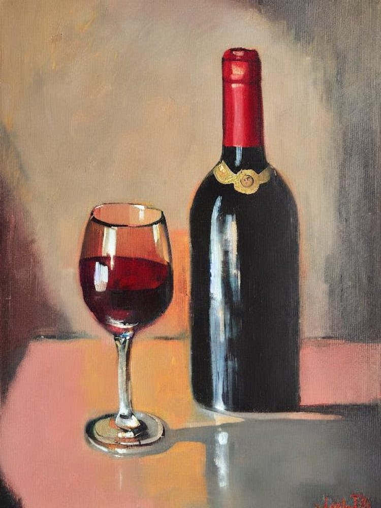 Cabernet Franc Rosé Oil Painting Cocktail Poster