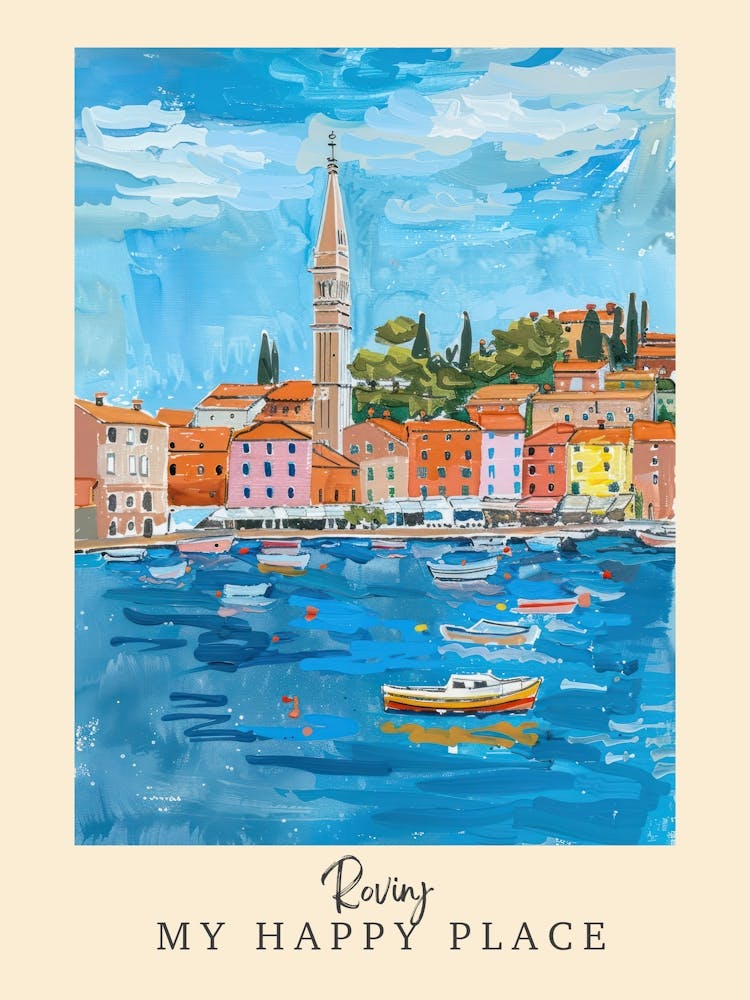 My Happy Place Rovinj 4 Travel Poster