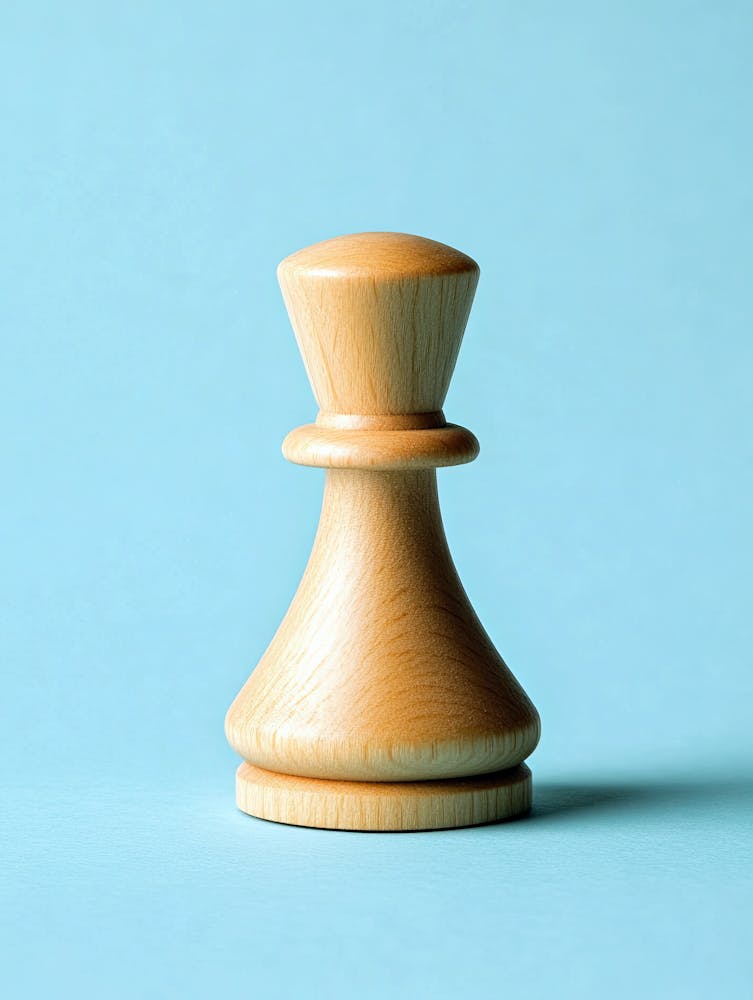 Chess Pawn On Blue Background