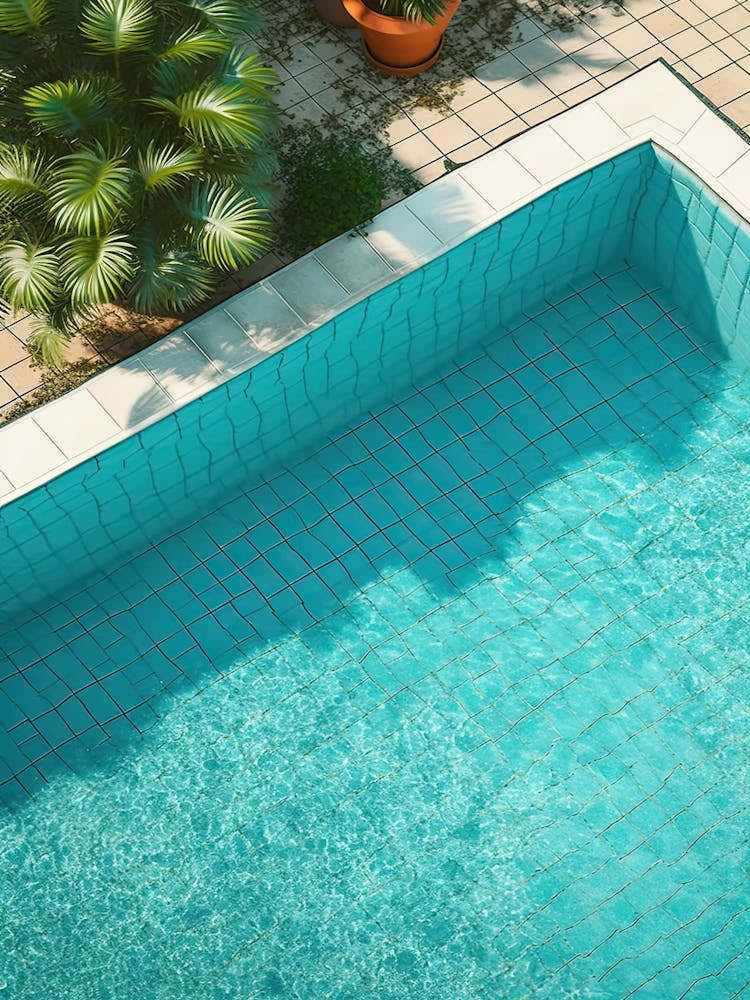 Swimming Pool With Plant Pot