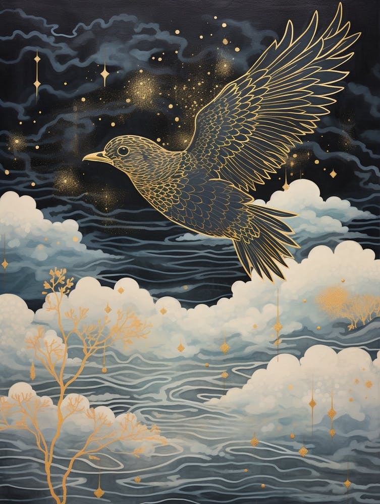 Cuckoo 1 Gold Detail Painting