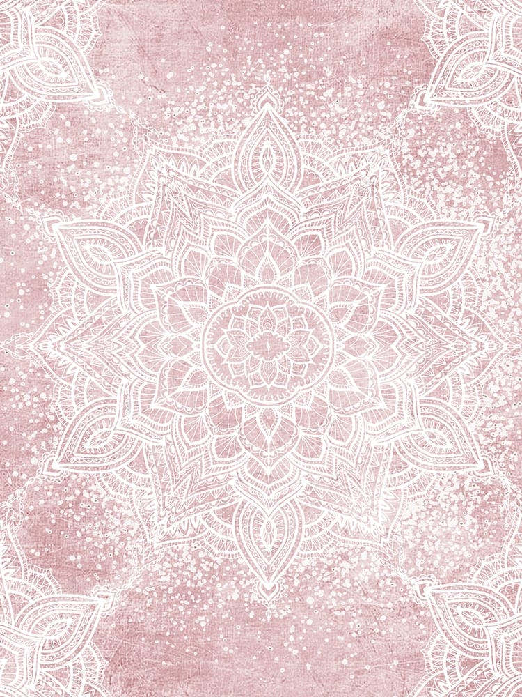 Boho Blush White Mandala