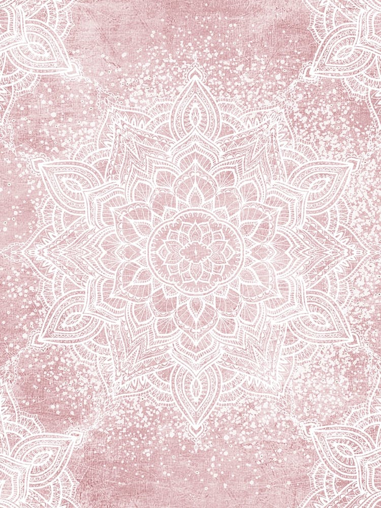 Boho Blush White Mandala