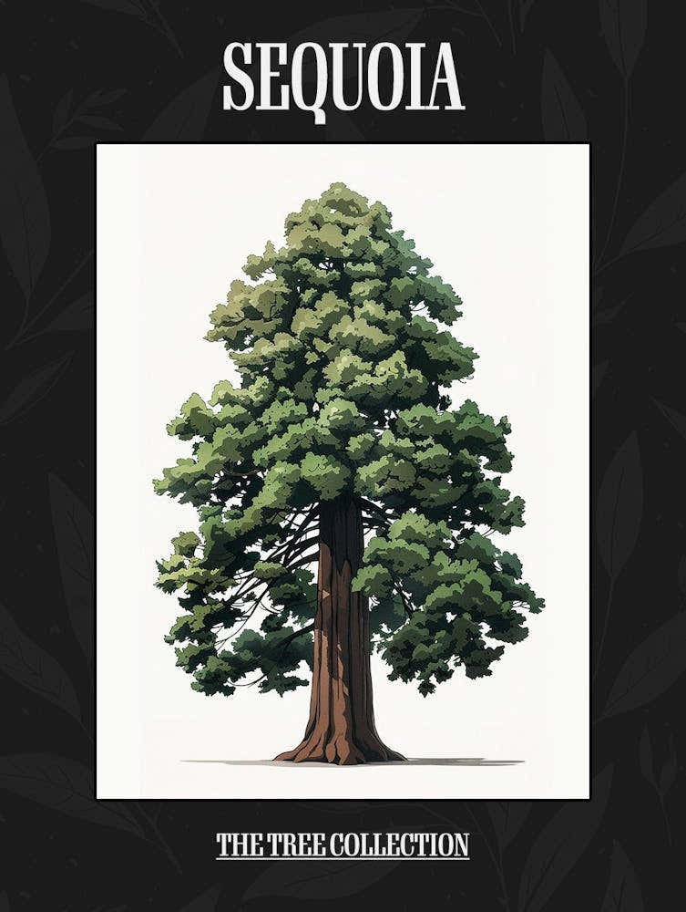 Sequoia Tree Pixel Illustration 3 Poster