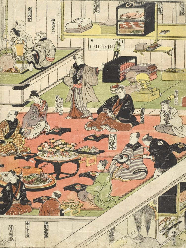 Backstage Celebrations Of A Full House Hit At The Nakamura Theater By Utagawa Kunisada