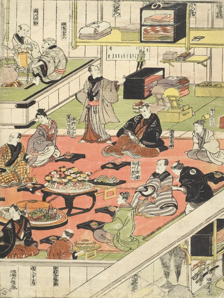 Backstage Celebrations Of A Full House Hit At The Nakamura Theater By Utagawa Kunisada