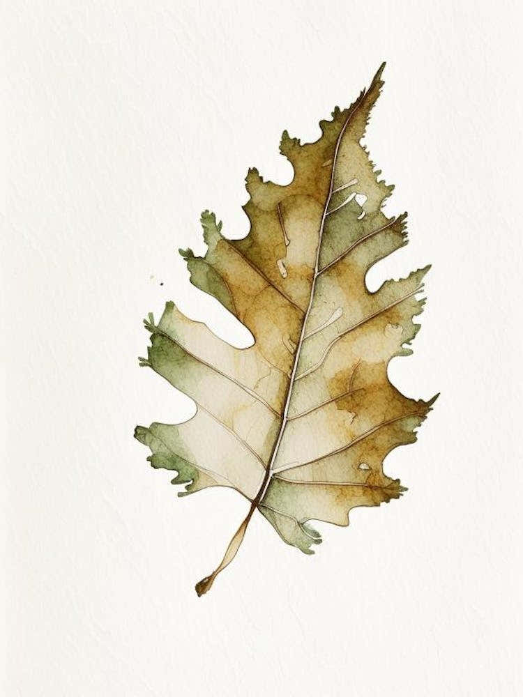 Oak Leaf Minimalist Watercolour