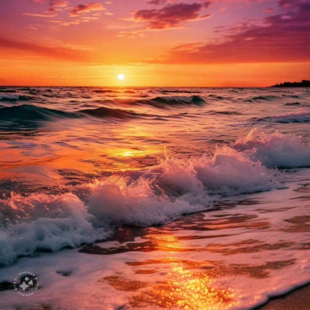 A awesome scene of sunsets