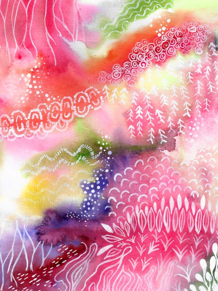 Abstract Watercolor Garden